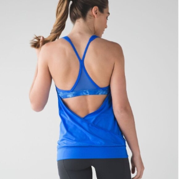 VGC Lululemon Minimalist Tank Pipe Dream Blue / Mini Tidal Trip Pipe Dre… - Picture 2 of 6